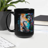 Gettin' Funky On Sax Black Glossy Mug - Beyond T-shirts